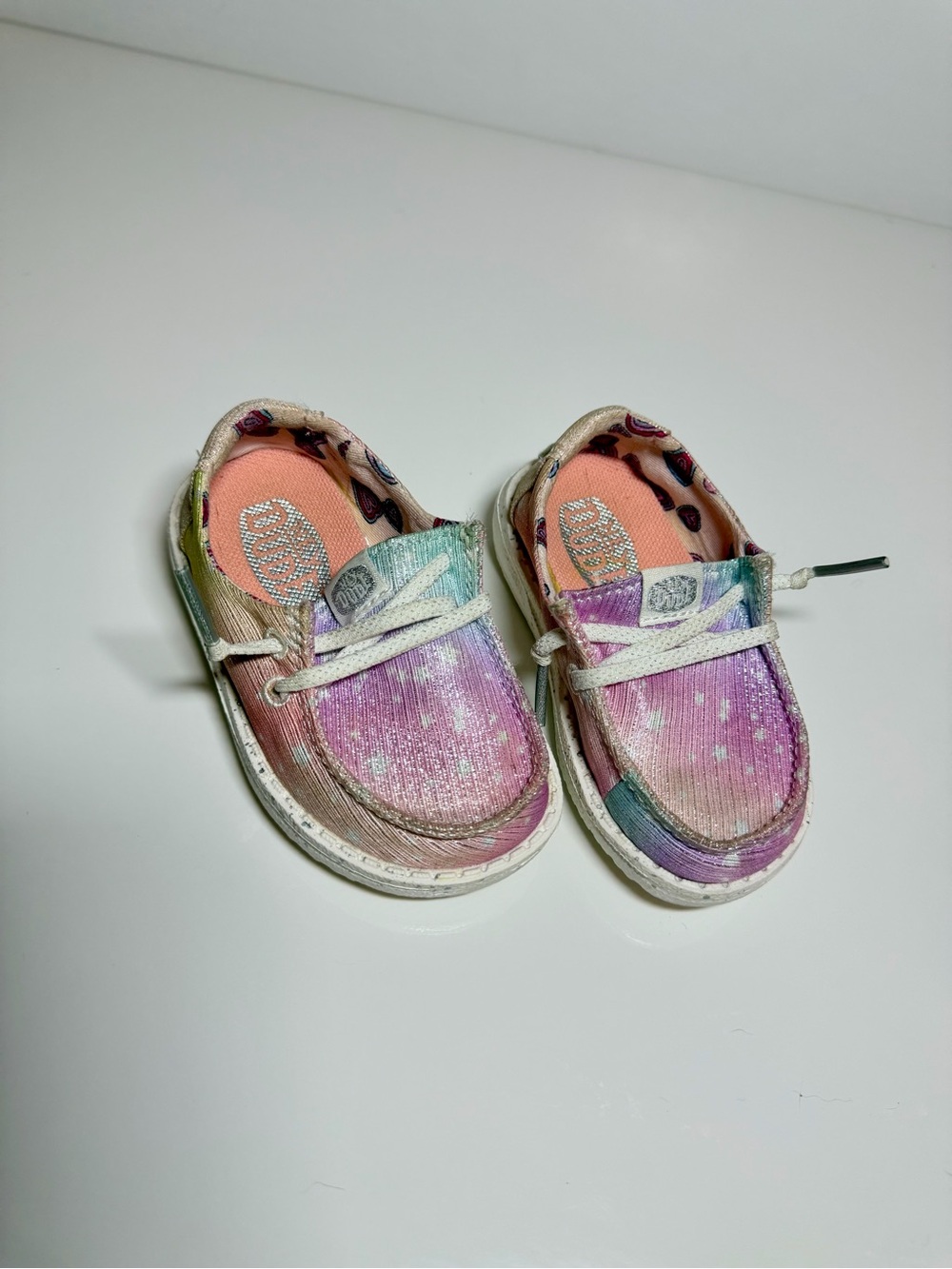 Hey Dude Wendy Toddler Canvas Boat Shoes - Pink and Purple Ombré Size 5